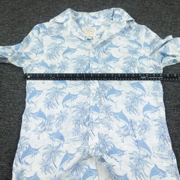 St Johns‎ Bay Shirt Mens Small White Blue Palms Summer Pockets Outdoors Adult - Picture 6 of 7